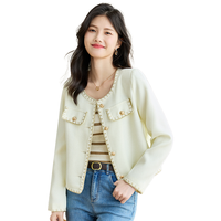 她享短外套女小香风外套短款法式气质高级感精致外搭上衣女 T13KF3595 白色 XL