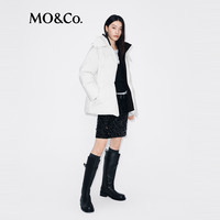 MO&Co.半身裙2025冬精工珠片叠绣中腰膝上直筒裙短裙摇滚MBE4SKT017 黑色 L