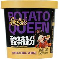 豫道食品 薯王妃酸辣粉方便米粉米线夜宵零食方便面红薯粉丝宽粉细粉 细粉128g*6桶装