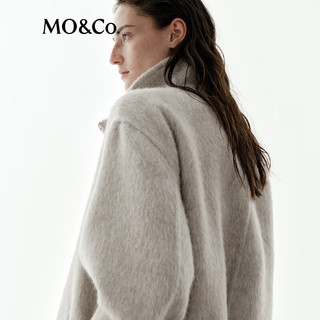 MO&Co.【NOIR系列】毛呢外套2025冬新品含羊驼毛长毛双面呢MBE4COT040 砂白色 XS /155