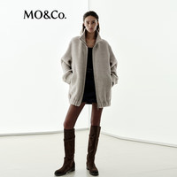 MO&Co.【NOIR系列】毛呢外套2025冬新品含羊驼毛长毛双面呢MBE4COT040 砂白色 XS /155