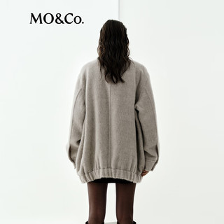 MO&Co.【NOIR系列】毛呢外套2025冬新品含羊驼毛长毛双面呢MBE4COT040 砂白色 XS /155