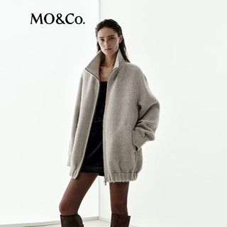 MO&Co.【NOIR系列】毛呢外套2025冬新品含羊驼毛长毛双面呢MBE4COT040 砂白色 XS /155