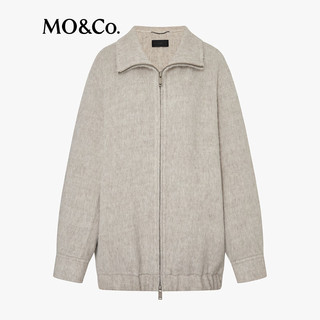 MO&Co.【NOIR系列】毛呢外套2025冬新品含羊驼毛长毛双面呢MBE4COT040 砂白色 XS /155