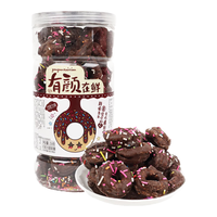 仁心食匠甜甜圈迷你巧克力装饰可食用摆件粉色草莓甜品热奶宝小料 黑色甜甜圈218g