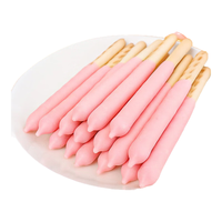 仁心食匠甜甜圈迷你巧克力装饰可食用摆件粉色草莓甜品热奶宝小料 草莓味涂层饼干棒200g