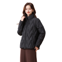 雪中飞2025冬女士压胶轻薄短款立领羽绒服设计百搭时尚休闲温柔 黑色|8056 S /155/80A
