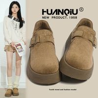 环球 HUANQIU卡其加绒保暖棉鞋女款2025年冬季全包防水防滑雪地靴