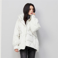 会员专享：雪中飞 羽绒服秋冬款四层锁绒设计保暖大翻领短款羽绒服女 浅米色 170