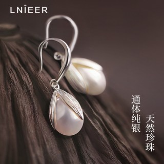 925纯银珍珠花朵耳环女轻奢高级感耳钉复古气质耳坠2025耳饰