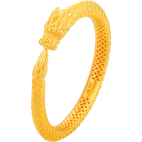 中鑫珠宝 【新年礼物】古法龙凤黄金手镯女结婚三金嫁妆足金999首饰 71.23g（龙镯56圈号）