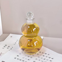 恩寿溯 新款网红葫芦空瓶水壶国风提绳泡酒瓶人参瓶子创意瓶子奶茶咖啡杯 250ml半斤装光瓶