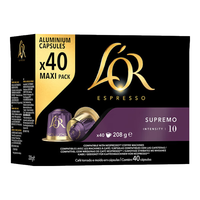 L'OR法国黑咖啡胶囊 强度10-苏帕摩40粒 适用雀巢Nespresso