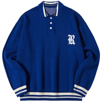 ROCA WEAR 【男女同款】冬季美式嘻哈polo领运动潮流休闲针织衫套头毛衣