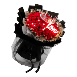 AIMORNY 花礼系列 玫瑰花皇冠花束 红色 52朵