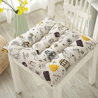 杞沐 椅垫 学生冬季坐垫 40*40 时尚巴黎 棉麻方形