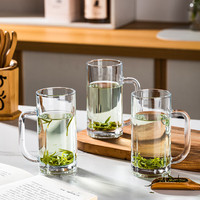 青苹果【热销10W】加厚耐热玻璃杯透明玻璃茶杯家用商务办公泡茶杯子