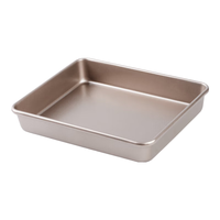 拜杰烘焙烤盘金色不粘长方形深烤盘面包蛋糕模具11英寸烤箱烘焙模具 方形加深烤盘