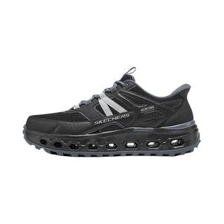 斯凯奇（Skechers）男女同款复古运动鞋时尚潮流闪穿鞋舒适耐穿百搭日常休闲鞋 黑色/炭灰色/BKCC 40