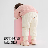 巴拉巴拉balaOne儿童羽绒裤男女童长裤宝宝保暖2025冬季高腰 白色企鹅-白鸭绒 90 cm-充绒量22g