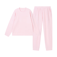 京东京造 加绒加厚抑菌女士家居服女套装 淡粉色XL