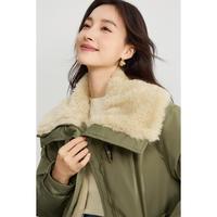 KEMANYA 保暖加厚毛领棉衣女冬季高级感时尚百搭宽松气质外套棉服