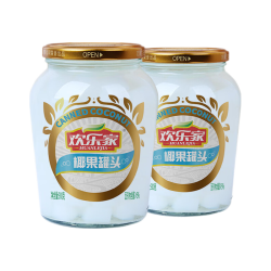 欢乐家 椰果罐头900g*2瓶 鲜糖水水果罐头 中秋礼盒 休闲零食 900g*2瓶