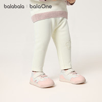 巴拉巴拉 balaOne宝宝打底裤加绒保暖长裤冬女童男童裤子2025 奶白10501 90