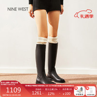 玖熙 女士长筒牛皮骑士靴 NG412203CH