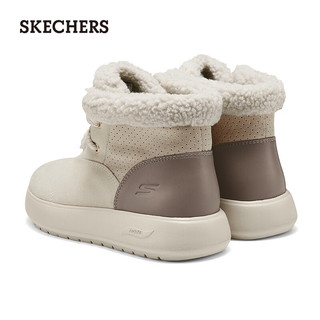 斯凯奇（Skechers）新年女靴2025冬加绒保暖中筒靴平底休闲百搭高帮鞋144722