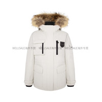 GUESS 新款冬季女士保暖貉子毛领派克羽绒服-W4PL4AW55R0 F0DF-奶灰色 M (120-140)