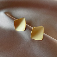 XIYOOMI S925纯银针港风复古耳环小众设计哑光简约轻奢高级感百搭通勤耳饰 港风复古耳钉