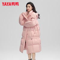 鸭鸭羽绒服女中长款冬季新款工装撞色韩版派克服官方高端收腰显瘦外套 YE3B