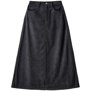 無印良品 MUJI 女式 灯芯绒 A字裙 长半身裙女冬季款裙子 美拉德BE09CC3A 深灰色 S (155/62A)