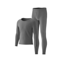 海澜之家【A类棉】秋衣秋裤男士圆领纯棉210g5A抗菌防螨薄保暖内衣套装 浅麻灰8017 175/100(XL)