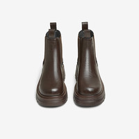 PLUS会员：他她 厚底英伦切尔西靴女靴子烟筒靴短靴秋冬CYQ01DD4 棕红