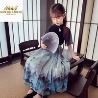 女童马面裙套装夏装2024洋气小女孩新中式国风汉服裙子两件套