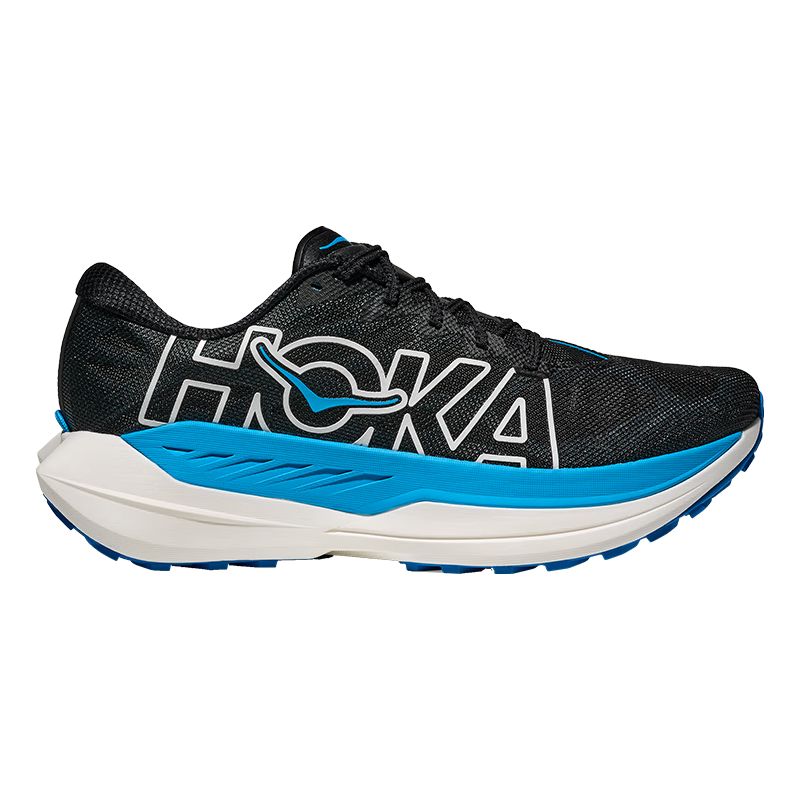 HOKA男款冬季越野竞赛跑鞋ROCKET X TRAIL舒适轻便缓震户外新款 黑色/天际蓝 4