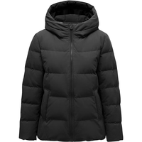 坦博尔羽绒服女短款秋冬连帽宽松保暖女士外套厚TBF510356J 黑色 175 