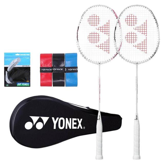 88VIP：YONEX 羽毛球拍单拍全碳素超轻耐用yy磅数专业速度进攻成人 白色 5U全碳素 可拉30磅 VTPWSR