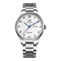 上海 手表 国民系列 休闲自动机械腕表透底钢带男表 810双历 礼盒