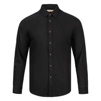 VASTO华斯度春秋新款纯黑色商务休闲衬衣长袖经典版内搭男装 黑色