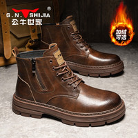 公牛世家 男士真皮马丁靴 2025秋冬款