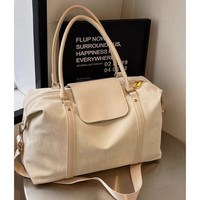 移动端、京东百亿补贴：星昔 大容量短途旅行包女手提出差收纳行李包健身外出旅游轻便包健身包 米白色