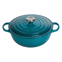 LE CREUSET 酷彩 铸铁圆形汤锅 26cm 蓝绿色