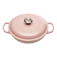 LE CREUSET 酷彩 法国酷彩Le Creuset纯铸铁双耳陶瓷煲汤炖汤锅海鲜锅 26cm 粉红色 5色可选 电磁炉用