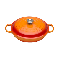 LE CREUSET 酷彩 铸铁珐琅海鲜锅汤锅火锅炖锅 30cm 火焰橘
