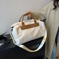 移动端、京东百亿补贴：枫缇 旅行包女斜挎包干湿分离男大容量手提包包健身包登山包轻便收纳包 米白色