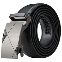 波斯丹顿 男士皮带条自动扣牛皮裤腰带潮流正装裤带生日礼物黑色110-125