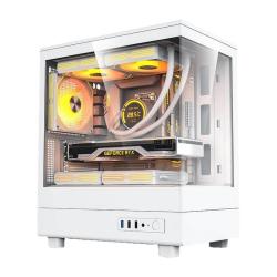 爱国者 V60海景房机箱MATX全景240水冷无立柱台式电脑台式机主机箱